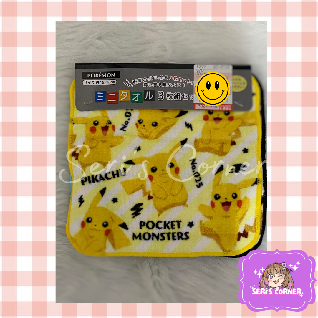 Pokemon 3-set Mini Towels (16 x 16 cm)