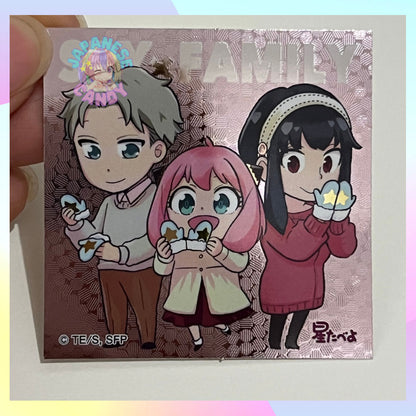 (OPENED/STICKER ONLY) SPY x FAMILY Stickers from Befco Kuriyama Hoshitabeyo Rice Crackers