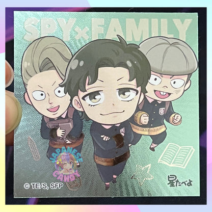 (OPENED/STICKER ONLY) SPY x FAMILY Stickers from Befco Kuriyama Hoshitabeyo Rice Crackers